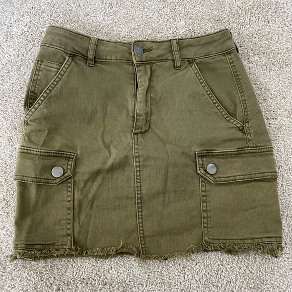 Short Jean Skirt Army Green XS - Picture 1 of 2